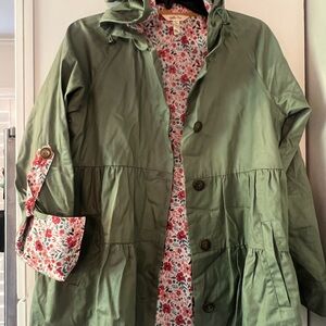 Matilda Jane Green Jacket with Floral Lining